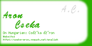 aron cseka business card